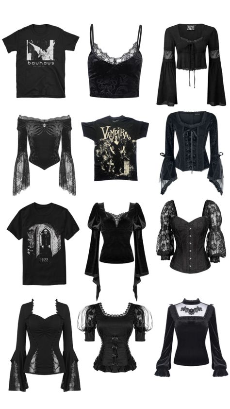 #gothic #dreamwadrobe Gothic Shirt Design, Easy Gothic Outfits, Types Of Goth Style, Gothabilly Aesthetic, Goth Pants Outfit, Goth Outfits With Pants, Vamp Style Outfits, Gothic Outfit Ideas, Gothic Clothes Women