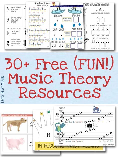 Free Music Theory Worksheets, Piano Worksheets, Music Theory Games, Lets Play Music, Music Printables, Piano Lessons For Kids, Music Theory Lessons, Music Theory Worksheets, Kindergarten Music