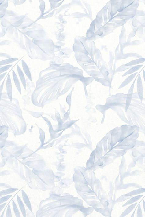 Blue botanical background, leaf graphic | free image by rawpixel.com / ton Blue Wallpaper Texture, Wallpaper Seamless Texture, Small Wall Stickers, Wallpaper Texture Seamless, Background Leaf, Botanical Background, Watercolour Leaves, Leaf Graphic, Large Wall Stickers