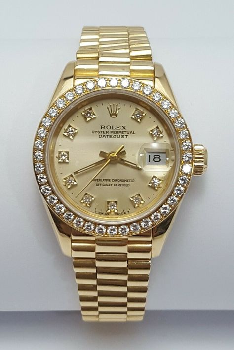 Gold Rolex Women, Rolex Diamond Watch, Rolex Presidential, Diamond Rolex, Rolex Diamond, Gold Diamond Watches, Rolex Women, Rolex Watches Women, Gold Rolex