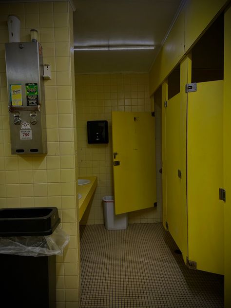 Aesthetic Public Bathroom, Liminal Bathroom, Liminal Space Bathroom, Space Gas Station, Toilet Reference, Creepy Bathroom, Gas Station Bathroom, Ladies Restroom, Ladies Toilet