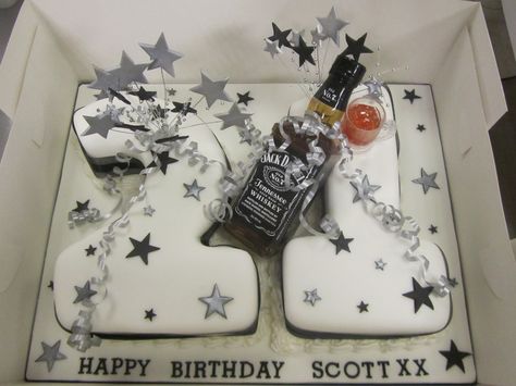 21 number cake #21st #jd #jackdaniels #stars #black #silver #awesome #amazingcakes Black And Silver 21st Birthday Cake, Silver 21st Birthday Cake, Black And Silver 21st Birthday, Black And Silver Birthday Cake, 21 Number Cake, Black And Silver Birthday, Silver 21st Birthday, Silver Birthday Cake, 21 Number