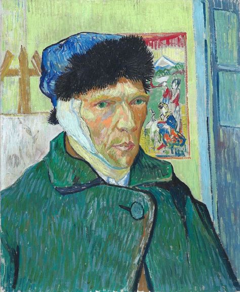 Vincent Van Gogh Self Portrait With Bandaged Ear (1889). Courtesy of Wikimedia Commons. Famous Self Portraits, فنسنت فان جوخ, Courtauld Gallery, Van Gogh Pinturas, Van Gogh Portraits, Van Gogh Arte, Van Gogh Self Portrait, Vincent Van Gogh Art, Vincent Van Gogh Paintings