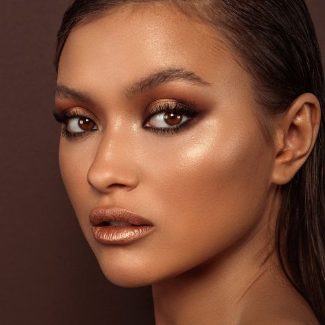 Tan Bronze & Glow Palette - Natasha Denona | Sephora #makeup Bronze Makeup Look, Bronze Smokey Eye, Tanned Makeup, Wedding Makeup For Brown Eyes, Bronze Makeup, Fall Makeup Looks, Makeup Looks For Brown Eyes, Most Beautiful Eyes, Beautiful Eye Makeup