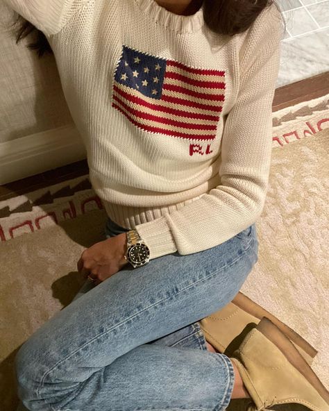 Emily Oberg on Instagram: “🇺🇸” Emily Oberg, American Flag Sweater, Autumn Fits, Winter Fit, Mode Ootd, Fall Fits, Stockholm Fashion, Modieuze Outfits, Winter Fits