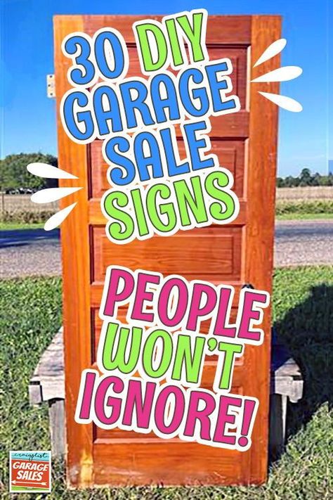 Diy Garage Sale Table, Garage Sale Funny Signs, Community Garage Sale Signs, Unique Yard Sale Signs, Unique Garage Sale Signs, Yard Sale Ideas Signs Free Printable, Easy Yard Sale Set Up, Fun Yard Sale Signs, Diy Open Sign