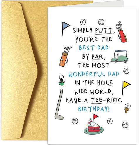 Cards For Grandpa Birthday, Golf Birthday Card Ideas, Homemade Gifts For Dad Birthday, Dad Joke Birthday Card, Birthday Card Ideas For Uncle, Birthday Card Ideas For Grandfather, Diy Birthday Cards For Men, Diy Birthday Cards For Him, Dad Bday Cards