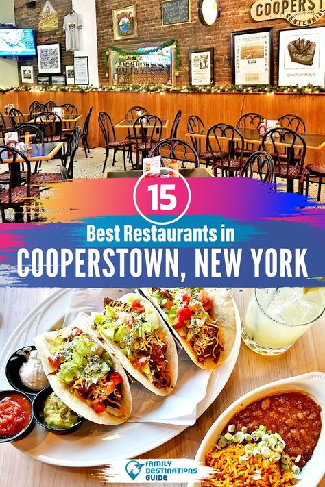 Cooperstown Dreams Park, New York Trip Planning, Cooperstown New York, Cooperstown Ny, Team Dinner, Ny Restaurants, Travel Baseball, Dinner Restaurants, Road Trip Destinations