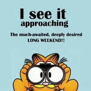 I can't wait until the #weekend. 1 more day! #Friday #TGIF #Saturday #TGIS #kensherman902 Humour, Long Weekend Quotes, Garfield Quotes, Happy Thursday Quotes, Thursday Quotes, Weekend Quotes, Weekday Quotes, Trust Quotes, Weekend Humor