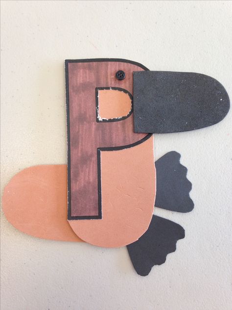 Letter P Platypus Platypus, Platypus Craft, Alphabet Crafts, Preschool Lesson Plans, Kindergarten Crafts, Camp Ideas, Year 3, Letter P, Australian Animals