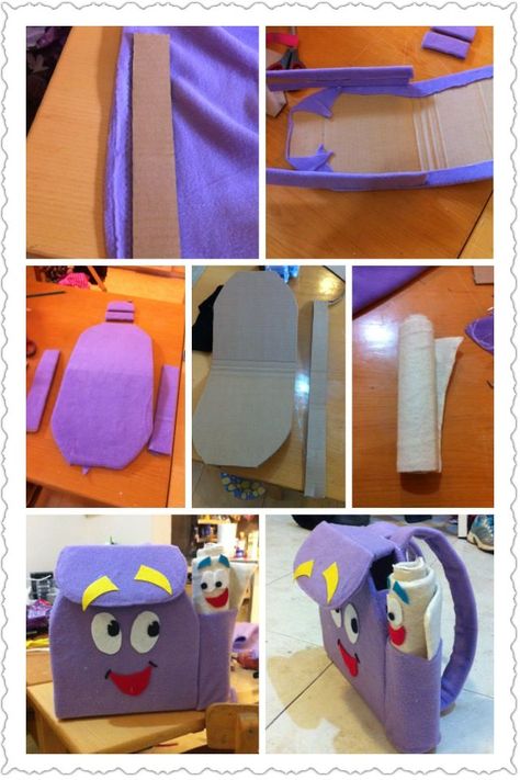 Dora The Explorer Backpack Diy, Dora And Backpack Costume, Diy Dora Backpack, Diy Dora Costume, Dora Diego Costume, Dora Backpack Diy, Dora And Diego Costume Halloween, Disney Inspired Halloween Costumes, Dora And Boots Halloween Costume