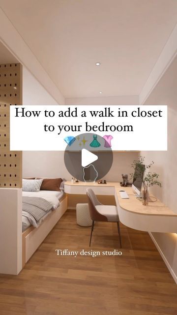 How To Add Walk In Closet To Bedroom, Closets In Small Bedrooms, Walk In Closet Design For Small Room, Walk In Closet Ideas Small Bedrooms, Small Room Walk In Closet, Walk In Closet Wardrobe Design, Bedroom With Small Walk In Closet, Closet In Studio Apartment, Walk In Closet In Small Bedroom