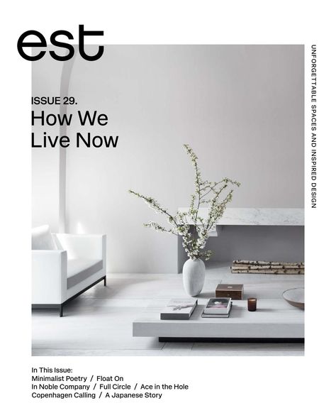 Issuu is a digital publishing platform that makes it simple to publish magazines, catalogs, newspapers, books, and more online. Easily share your publications and get them in front of Issuu’s millions of monthly readers. Title: Est Magazine Issue 29 | How We Live Now, Author: Est Magazine, Name: Est Magazine Issue 29 | How We Live Now, Length: 132 pages, Page: 1, Published: 2018-06-19 Interior Design Magazine Cover, Magazine Cover Page, Furniture Magazine, Est Living, Interior Desing, Interiors Magazine, Architecture Magazines, Magazine Cover Design, Interior Design Magazine