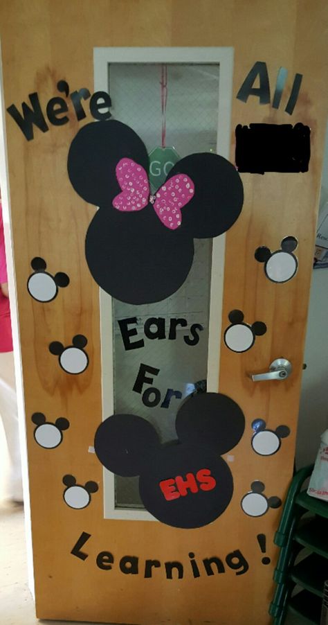 Mickey mouse classroom door Disney Classroom Door, Preschool Job Chart, Disney Bulletin Boards, Preschool Jobs, Mouse Door, Mickey Mouse Classroom, Disney Themed Classroom, Mickey Theme, Math Valentines