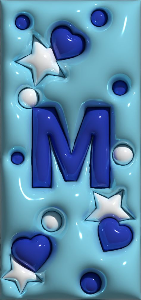 Blue Bubble Letters 'M' Lock Screen Background 3d Blue Wallpaper Iphone, 3d Bubble Wallpaper Aesthetic, Pretty Wallpaper Iphone Lock Screen, Letter M Wallpaper Aesthetic, Heart Bubbles Wallpaper, Jelly Wallpaper Iphone, 3d Lockscreen Blue, 3d Wallpaper Cute Blue, Blue 3d Wallpaper Iphone