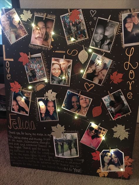 Picture Board with Twinkle Lights✨ Poster Board Picture Collage Birthday, Couples Picture Collage Ideas, Picture Board For Boyfriend, Picture Collage Gift Boyfriend, Anniversary Gift Ideas With Pictures, Poster For Boyfriend With Pictures, Picture Board For Birthday, Friend Board With Pictures, Anniversary Poster Ideas Boyfriends