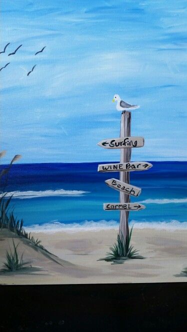 Life's A Beach! Acrylic paint your own masterpiece party, sip some wine and have fun! Canvas Painting For Beginners, Beach Art Painting, Black Canvas Paintings, Wine And Canvas, Canvas For Beginners, Painting For Beginners, Acrylic Painting For Beginners, Night Painting, Beach Painting