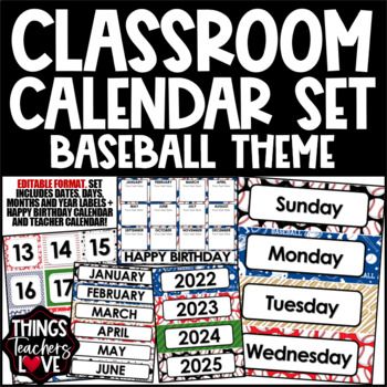 This set of editable classroom calendar templates and labels in a Baseball theme will be a great addition to your classroom decor for your students as it includes dates, days of the week, months of the year, years from 2022-2029 PLUS a Teacher Calendar template and a Happy Birthday Calendar Template. ****************************************July 2024 Update:Did you know that I now offer all of my baseball themed products in 15 different color options? That's 250+ individual baseball themed produc Happy Birthday Calendar, Student Reward Coupons, Birthday Calendar Template, Classroom Bunting, Teacher Calendar, Student Rewards, Alphabet Pictures, Classroom Calendar, Classroom Labels