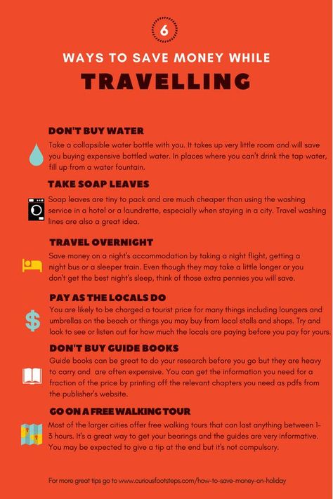 How to save money on holiday or while travelling. #moneysavingtips #traveltips #howtosavemoneyonholiday Travel Life Hacks, Solo Travel Tips, International Travel Tips, Best Money Saving Tips, Travel Checklist, Places In The World, Budget Travel Tips, How To Save Money, Packing Tips For Travel