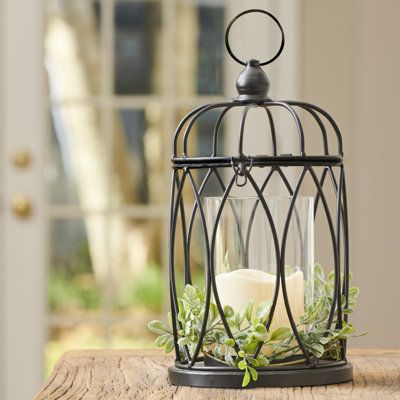 Metal Lantern Decor Ideas, Candle Holders Decor Ideas, Vintage Bird Cage Decor, Lantern With Candle, Lantern Table Decor, Birdcage Planter, Cloche Decor, Lantern Table, Regency Decor