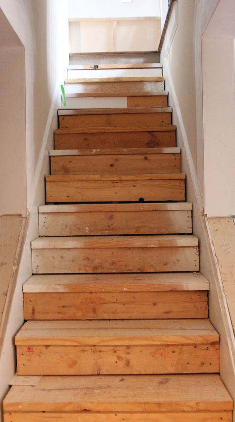 Updating Stairs, Stairs Remodeling, Redo Basement, Stairs Makeover Ideas, Basement Steps, Basement Stairs Ideas, Stairs Decor, Carpet Diy, Stairs Renovation