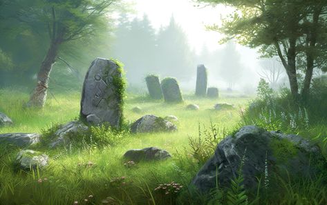 #fantasy #landscape# runestones #ancient #grass #field #conceptart #ai Fantasy Grove Art, Nature, Fantasy Meadow Landscape, Horizontal Fantasy Landscape, Fantasy Grassland Art, Fantasy Field Art, Training Field Fantasy Art, Fantasy Grassland Landscape, Grassland Concept Art