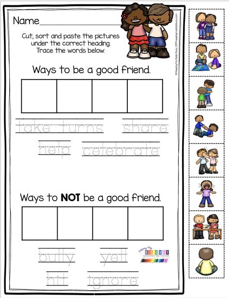 HOW TO BE A GOOD FRIEND - printables and activities to teach students good choices and bad choices - free mini unit on the blog for friendship in February for pre-k kindergarten and first grade #prek #kindergarten #firstgrade #socialskills #counselor Social Skills Classroom, Enemy Pie, Preschool Social Skills, Learning Kindergarten, Social Skills Games, Friendship Activities, Friendship Skills, Be A Good Friend, Social Skills Lessons
