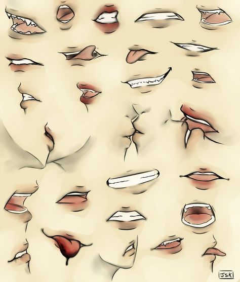 Female Mouth Drawing Reference Anime, Anime Mouth Drawing Female, Manga Mouth Female, Side Lips Reference, Mouth Drawing Reference Female, Anime Mouth Female, Tongue Piercing Drawing Reference, Anime Female Mouth, Tounge Out Pose Reference Drawing