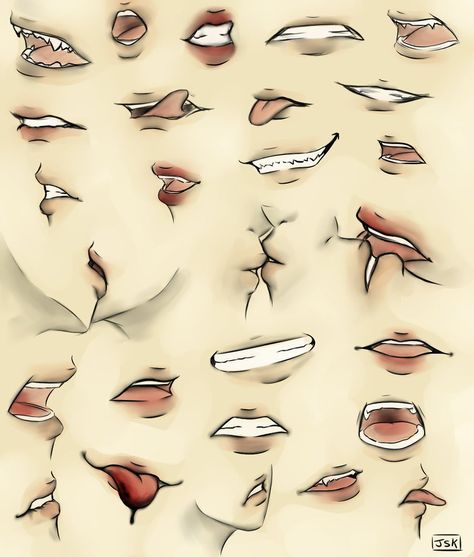 Female Mouth Drawing Reference Anime, Side Lips Reference, Side Profile Mouth Reference, Manga Mouth Female, Anime Mouth Drawing Female, Mouth Drawing Reference Female, Anime Mouth Female, Anime Female Mouth, Tongue Piercing Drawing Reference