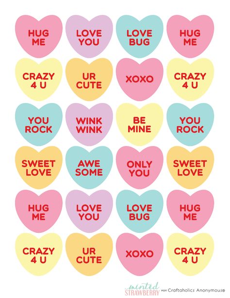 candy-heart-printable Diy Valentine Decorations Homemade, Candy Hearts Printable, Retro Valentines Decor, Printable Valentines Decorations, Candy Heart Crafts, Candy Heart Sayings, Heart Candy Drawing, Candy Heart Decorations, Candy Heart Painting