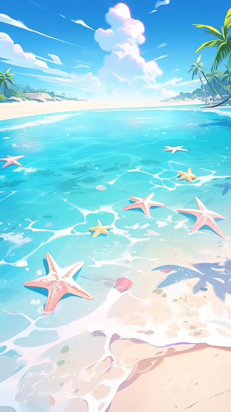 Free Photo | Cartoon style summer scene with beach Kawaii, Beach Phone Wallpaper, Beach Landscape Art, Summer Beach Wallpaper, 50 Tattoo, Funny Family Photos, Art For Walls, Ocean Illustration, Beach Drawing