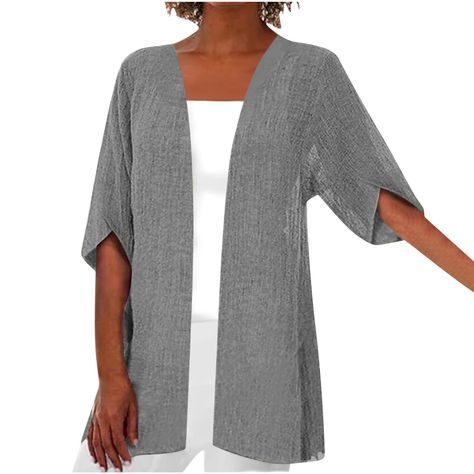 Lightweight Cardigan Summer, Fashion Cardigan, Jackets Casual, Cardigan For Women, Linen Cardigan, Look Short, Blazer Women, Summer Cardigan, Plus Size Cardigans