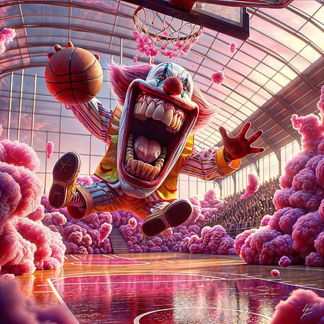 Candy Dunks: An Aerial Hoopla of Exuberant Neon Dribbles #AiArt #AiArtCommunity #Ai_Artist #DigitalArt #GenerativeArt #DigitalPainting #Basketball #AerialHoopla #ExuberantArt #ColorfulDunks #ClownBasketBall #lHoops #VibrantArtistry #CreativeDribbles #SurrealSports #BasketballDreamscape #SportArt #BasketballArtwork #FantasyBasketball #Clowns #CandyDunks #AerialHoopla #BasketballArt #ImaginativeHoops #WhimsicalSlamDunk #AthleticSurrealism #ArtOfTheGame #BasketballArt #SlamDunk #VibrantIllustra... Basketball, Digital Art, Generative Art, Candy Dunks, Basketball Artwork, Fantasy Basketball, Basketball Art, Sport Art, Digital Painting