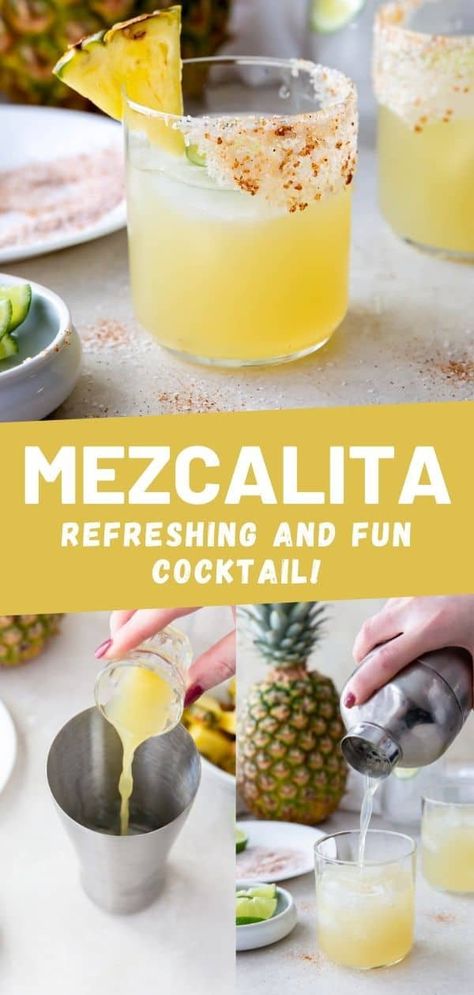 Essen, Mezcal Cocktail Recipes, Tequila Mezcal Cocktails, Drinks Made With Mezcal, Mezcal Batch Cocktail, Desert Themed Cocktails, Cocktails With Mezcal, Guava Mezcal Cocktails, Lavender Mezcal Cocktail