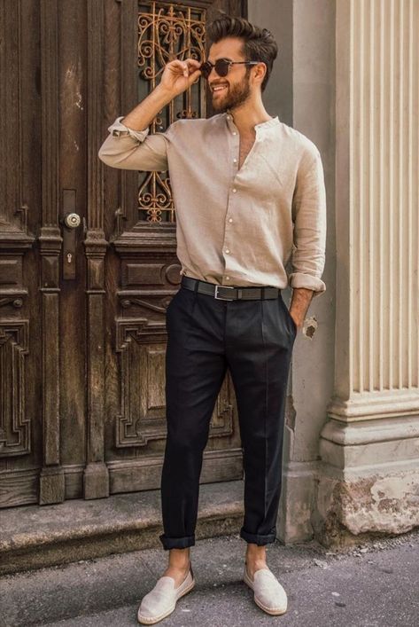 Men’s Smart Casual Summer Outfit, Men's Old Money Outfits, Mens Outfits For Italy, Men’s Summer Work Outfits 2024, Man Summer Wedding Outfit, Old Money Dress Men, Vineyard Wedding Guest Outfit Men, Summer Casual Outfits For Men, Old Money Mens Outfits Summer