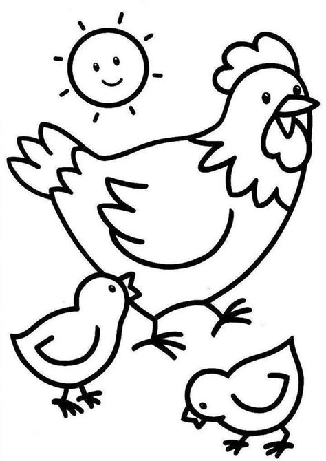 Free & Easy To Print Chicken Coloring Pages - Tulamama Dinosaur Colouring In Free Printable, Chicken Coloring Pages, Chicken Coloring, Farm Coloring Pages, Farm Animal Coloring Pages, Coloring Pages For Boys, Easy Coloring Pages, Color Magic, Cute Coloring Pages