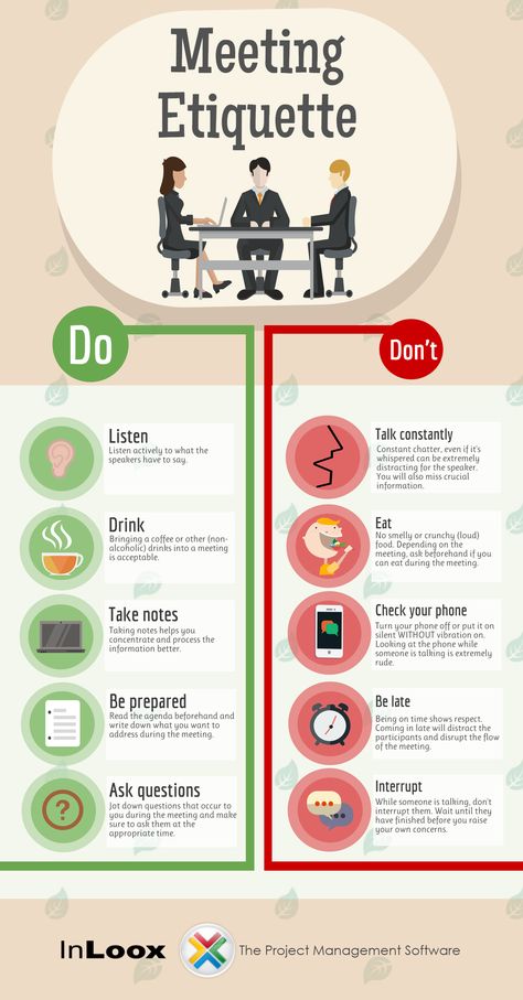 INFOGRAPHIC: Meeting Etiquette Rules to Live By Meeting Etiquette, Dinning Etiquette, Work Etiquette, Couples Camping, Materi Bahasa Inggris, Etiquette Rules, Finanse Osobiste, Table Etiquette, Business Etiquette