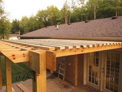 Build Your Own Pergola and Save TONS of Money – My List of Lists | Find the best DIY home decor, holiday DIY, and online tutorials for home tips and tricks. Deck Canopy, Pergola Diy, Concrete Retaining Walls, Patio Pergola, Building A Pergola, Pergola Design, Pergola Attached To House, Pergola Canopy, Laminated Glass