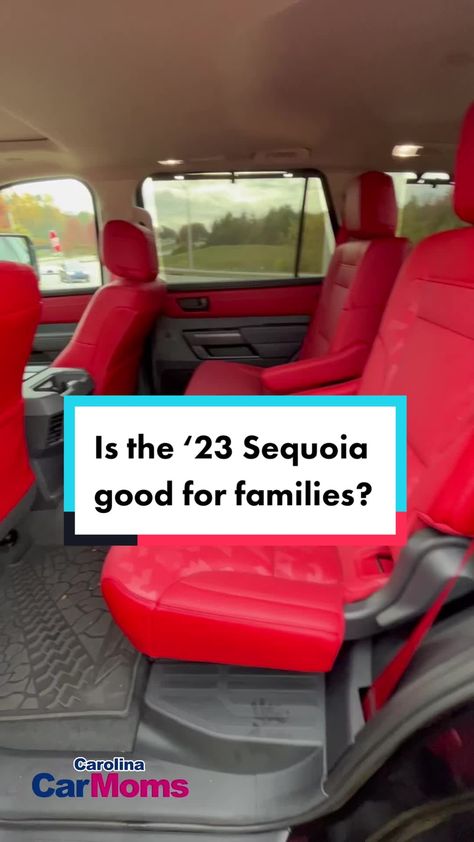 ❤️I’m all up in the 2nd and 3rd rows of the 2023 Toyota Sequoia TRD Pro Trying to find out if this is a good vehicle for families. ❤️ Part 2 of 3. What I found? The second row is spacious and comfortable. Good leg rom. Easy to access 3rd row. Creative store in the cargo (shelves). Accommodates 3 car seats. #carolinacarmoms #car #moms #nc #sc #thirdrowsuv #suv #momlife #carlife #CarReviews #Toyota #ToyotaSequoia #2023Sequoia #TrdPro #Halloween #Racing #HalloweenCostumes #Trick-or-treat #FYP #Reel Trd Pro Sequoia, 2023 Sequoia Trd Pro, Best Car Seats 2023, 2024 Toyota Sequoia, 2023 Toyota Sequoia Trd Pro, Sequoia Car, Toyota Sequoia 2023, 2023 Sequoia, Toyota Sequoia Trd Pro