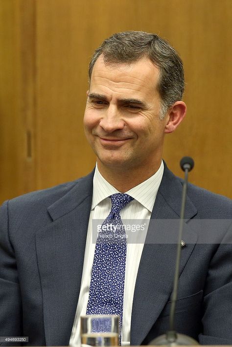 King Felipe VI of Spain attends the 10th COTEC Symposium meeting at the Consiglio Nazionale delle Ricerche on October 28, 2015 in Rome, Italy. Rome Italy, Royals, Rome, King Felipe Of Spain, Royalty Free Pictures, High Res, Royal Family, Getty Images, The 10