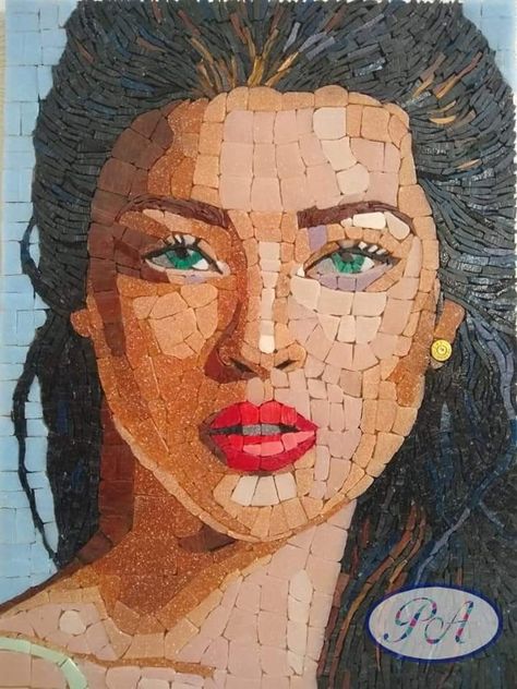 Colourful Drawings, Portrait Mosaic, Face Mosaic, Mosiac Art, Mosaic Portrait, Mosaic Art Projects, Mosaic Tile Art, Mosaic Pictures, Mosaic Artwork