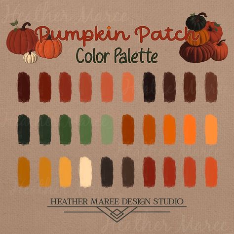 Goodnotes Fall Colors, Fall Procreate Palette, Fall Palette Colour Schemes, Halloween Procreate Palette, Vintage Autumn Color Palette, Pumpkin Patch Color Palette, Halloween Pallete Color, Over The Garden Wall Color Palette, Fall Color Pallettes