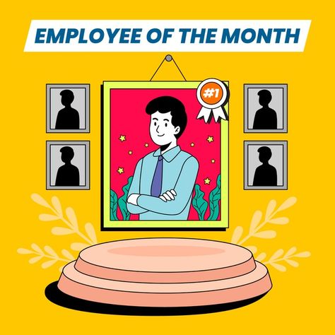 Employee of the month design for illustr... | Free Vector #Freepik #freevector #business #corporate #company #worker Employee Of The Month Design, Employee Of The Month Ideas, Graphic Deisgn, Month Design, Easy Rangoli Designs Videos, Employee Of The Month, Animation Storyboard, Zine Design, Business Poster