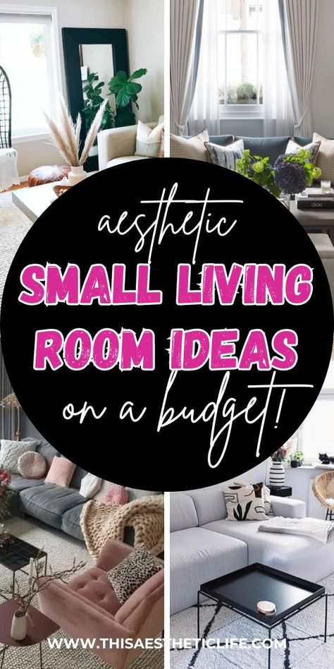 20 Surprisingly Easy Small Living Room Ideas (On a Budget) - This Aesthetic Life Small Living Room Decor On A Budget, Simple Living Room Aesthetic, Colours For Small Living Rooms, Unique Small Living Room Ideas, Inexpensive Living Room Ideas, Home Decor On A Budget Living Room, Remodeling Ideas On A Budget Living Room, Redo Living Room Ideas On A Budget, Small Living Room Ideas On A Budget