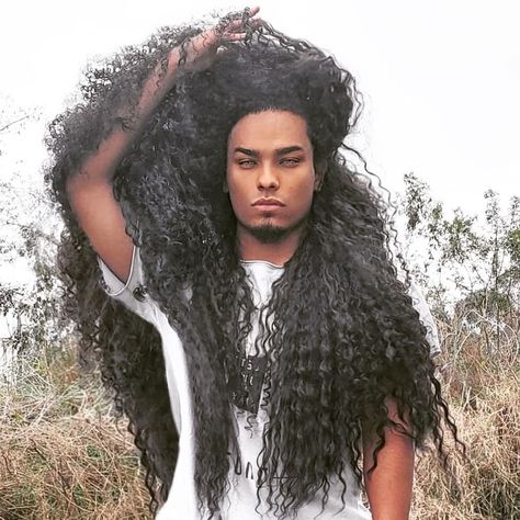 Men With Long Curly Hair Black, Black Man With Straight Hair, Men's Haircuts Long, Hairstyle For Curly Long Hair, Straight Hair Reference, Long Natural Curls, Long Curly Hair Men, Dread Hairstyles For Men, Guy Haircuts Long