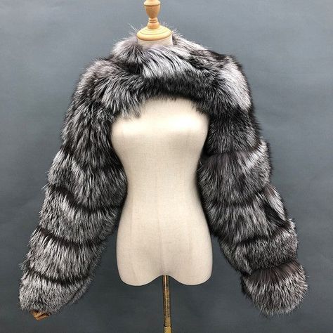 ELITE Faux Fur Shrug - SAINT CHIC Faux Fox Fur Coat, Short Faux Fur Coat, Fur Coat Women, Fuzzy Coat, Winter Fur Coats, Cropped Coat, Fur Coats Women, Azul Real, Office Fashion Women