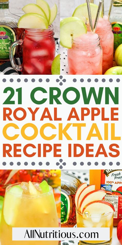 21 Best Crown Royal Apple Cocktail Recipes Apple Crown Drinks Recipes, Apple Crown Royal Drinks, Crown Royal Apple Recipes, Apple Crown Drinks, Crown Royal Recipes, Crown Drink, Apple Cocktails, Apple Pie Drink, Apple Cocktail Recipes