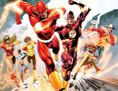 Flash Family Dc Speedsters, Flash Family, Flash Comics, Flash Barry Allen, Flash Wallpaper, Wally West, Dc Comics Heroes, Kid Flash, Univers Dc