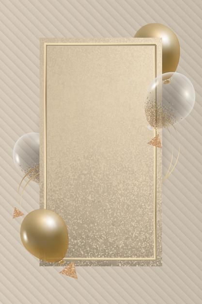 Download this Free Vector about Golden rectangle balloons frame design, and discover more than 20 Million Professional Graphic Resources on Freepik. #freepik #vector #frame #ribbon #happynewyear Golden Rectangle, Balloon Frame, Halloween Party Balloons, Happy Birthday Wallpaper, Happy Birthday Frame, Happy Birthday Posters, Birthday Captions, Birthday Wallpaper, Floral Border Design