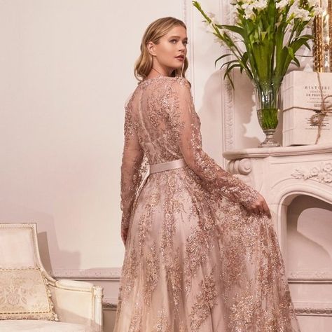 Plus Size Rose Gold Wedding Dress, Rose Gold Wedding Gown, Rose Gold Wedding Dress, Dress For Special Occasion, Dress For Formal, Plus Size Prom Dress, Gold Wedding Gowns, V Shape Cut, Graduation Fashion